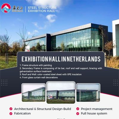 Eenvoudige installatie Staalstructuur tentoonstellingszaal voor klantvereisten