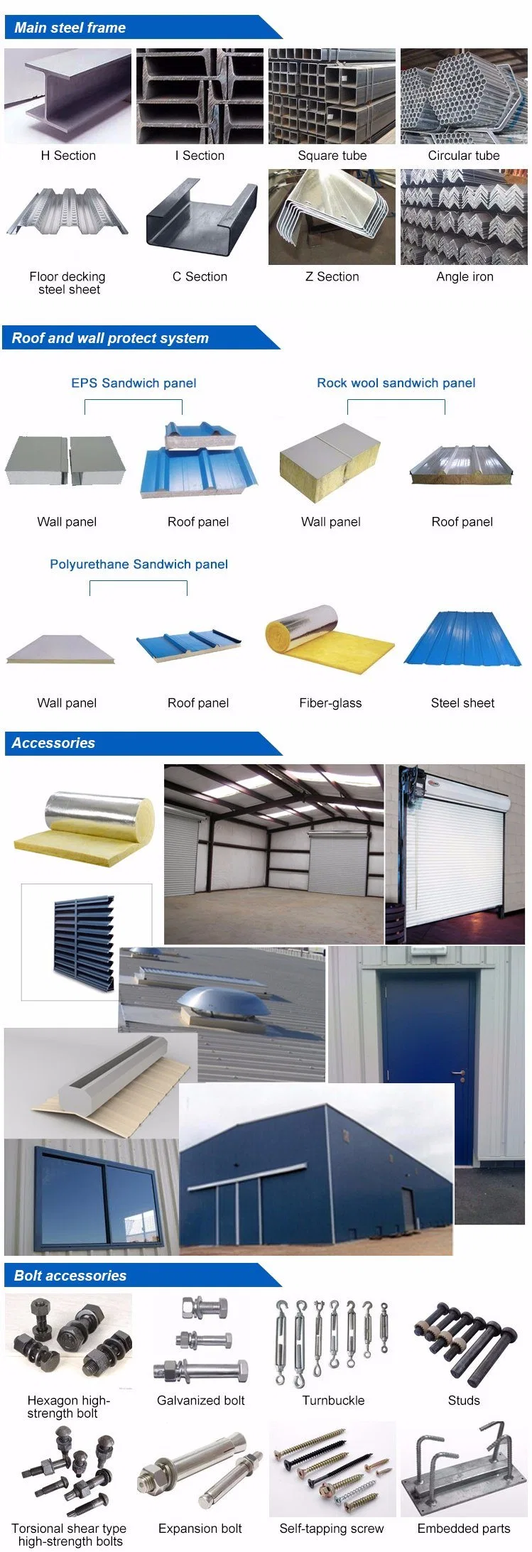Goedkoop Prefabricated Workshop Prefab Steel Structure Hangar Storage Warehouse Metalen gebouw 0