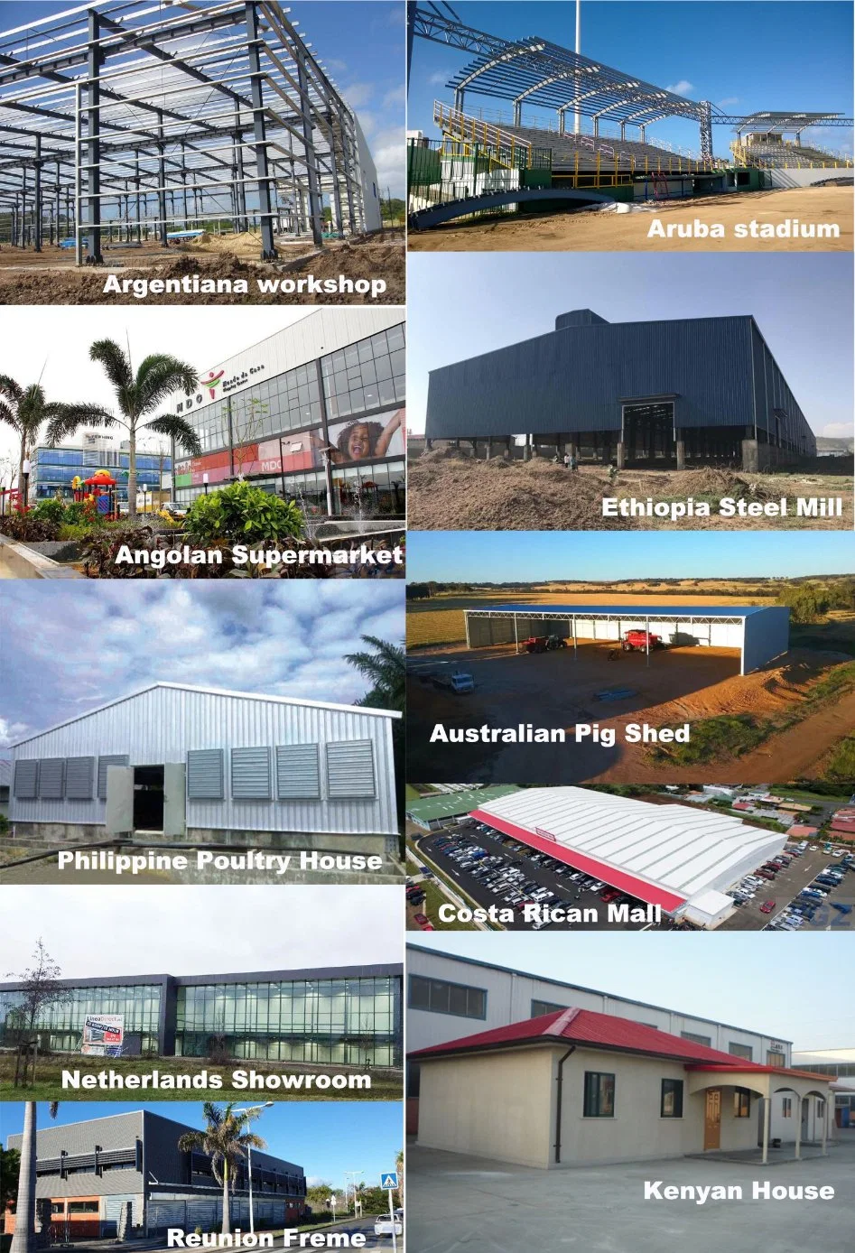 Goedkoop Prefabricated Workshop Prefab Steel Structure Hangar Storage Warehouse Metalen gebouw 2